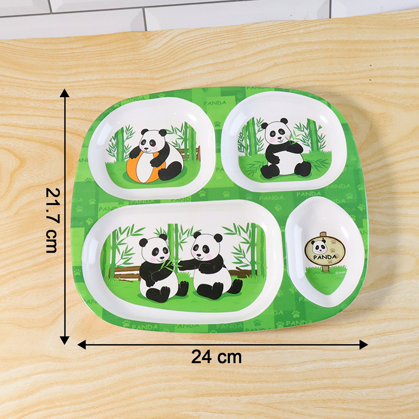 Kids 4-Compartment Melamine Partition Plate (1 Pc, 24x22 Cm) - Happy Price - Image 5