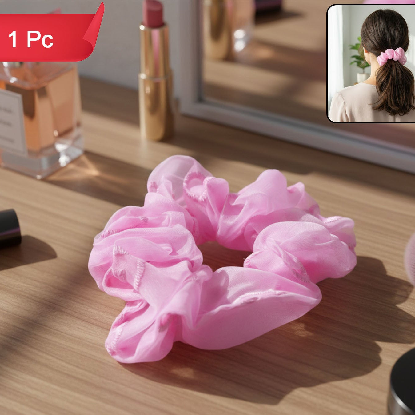 Soft Stretchable Hair Tie for Ponytails & Buns - Gentle Hold (1 Pc) - Happy Price - Image 1