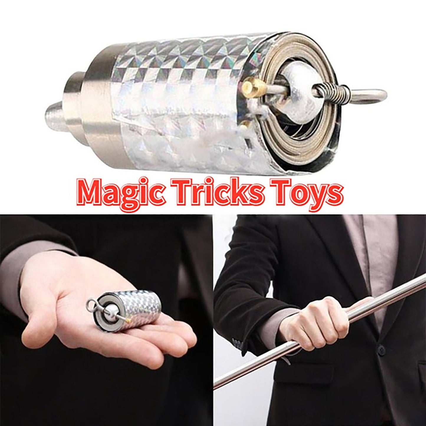 Magic Toy Metal High Elasticity Steel Silver Appearing Cane Magic Toy Magic Steel - Happy Price - Image 3