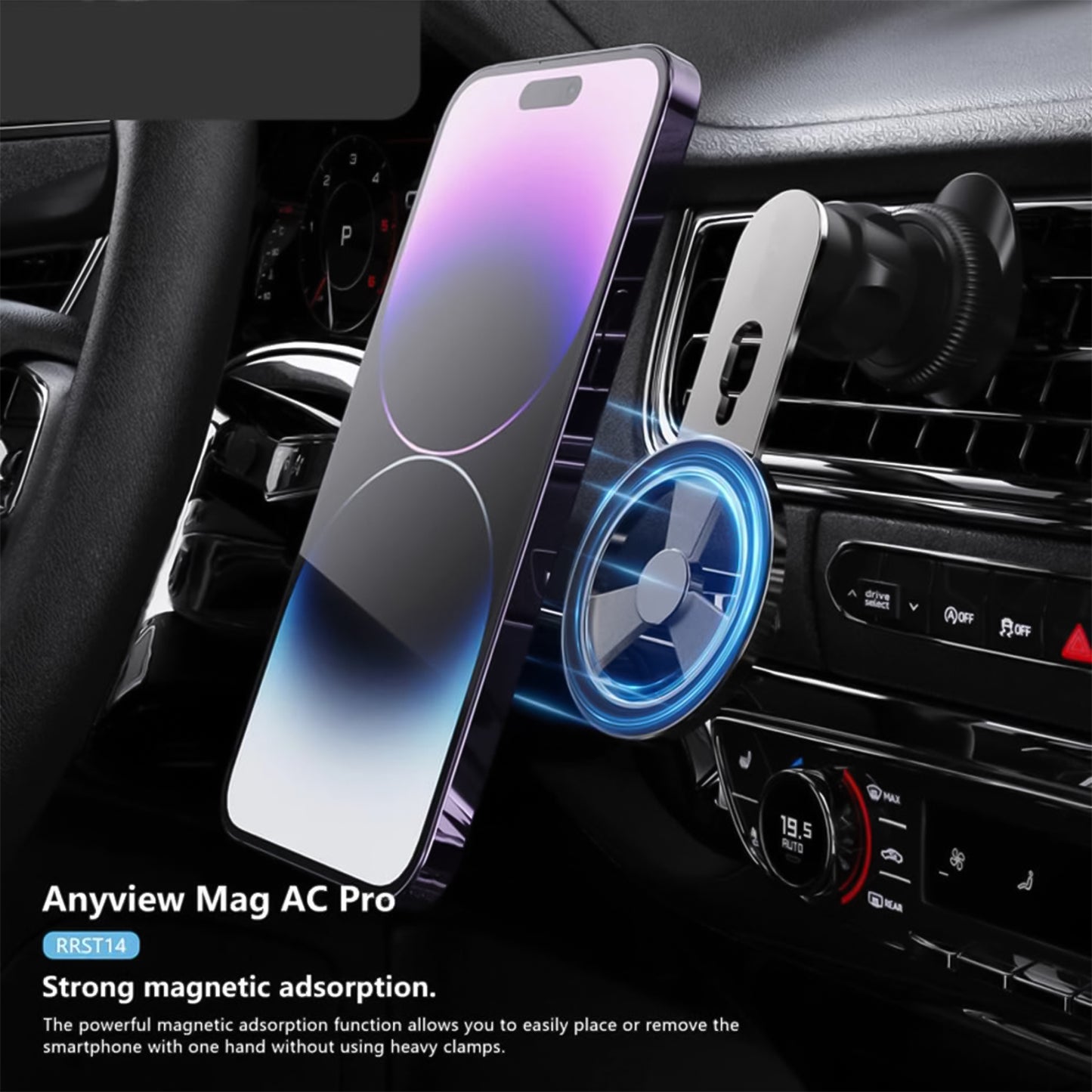 360 Rotatable  Foldable Air Vent Magnetic Phone Holder (1 Pc) - Happy Price - Image 5