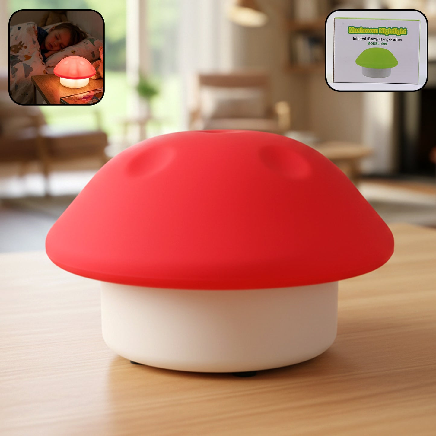 Mushroom Shaped LED Night Light - Soft Glow, Energy Saving (1 Pc, Mix Color) - Happy Price - Image 3