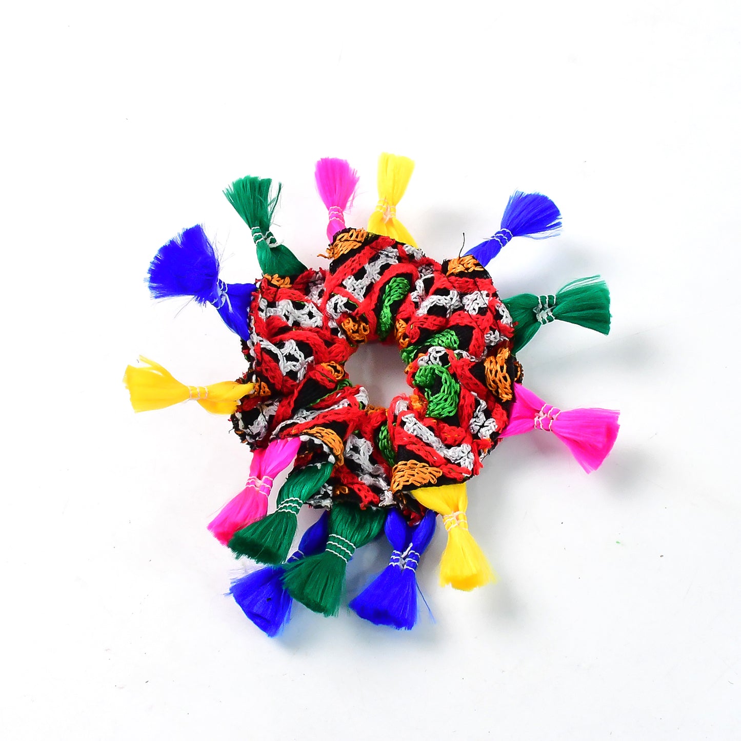 Multicolor Navratri Hair Bun Accessory with Tassels - 1 Pc - Happy Price - Image 2