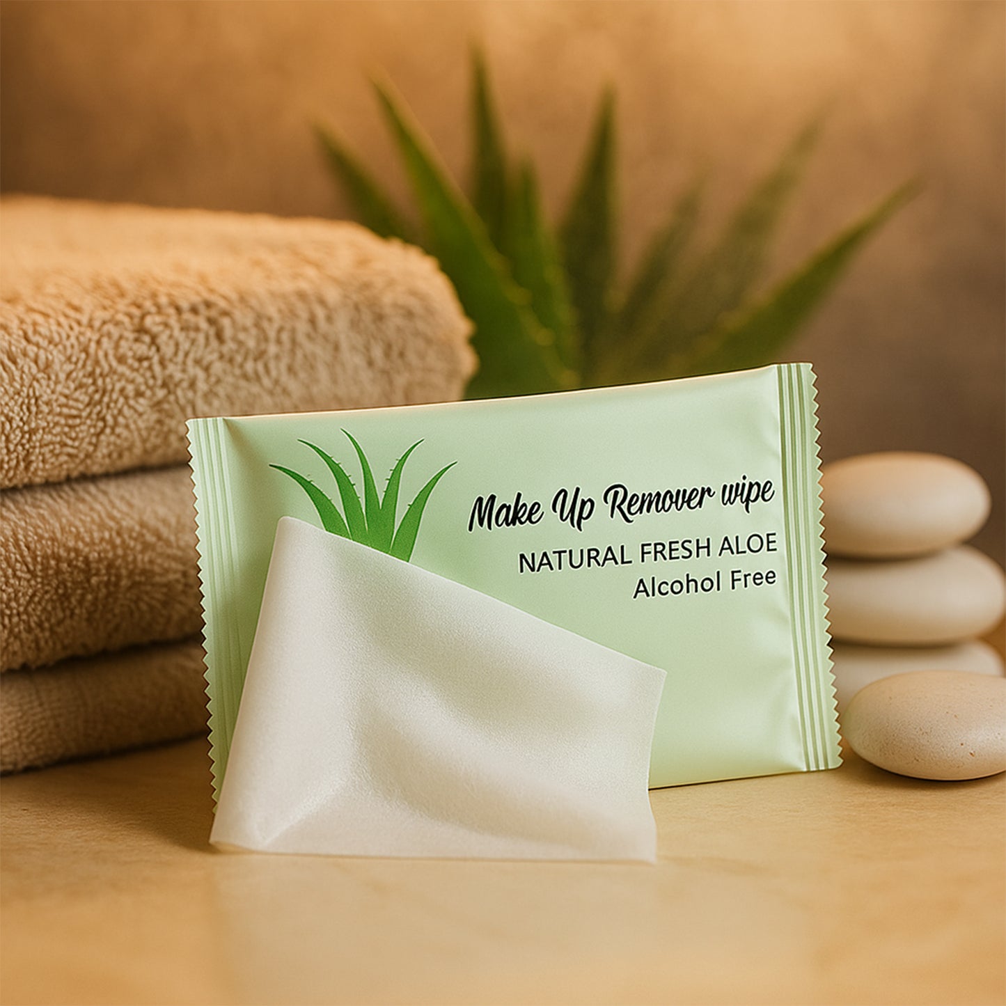 Aloe Vera Makeup Remover Wipes - Gentle Alcohol-Free Cleansing (10 Pc) - Happy Price - Image 5