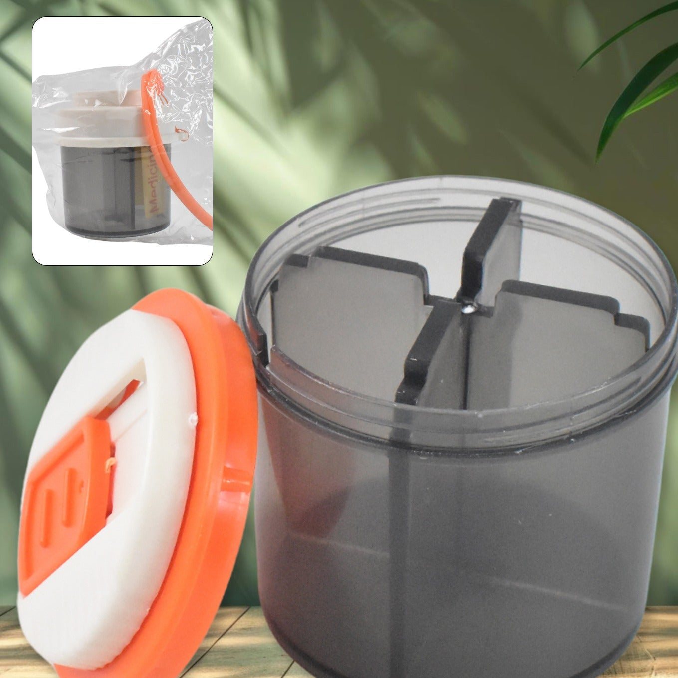 Plastic 4 Section Pill Box Organizer (1 Pc  Mix Color) - Happy Price - Image 1