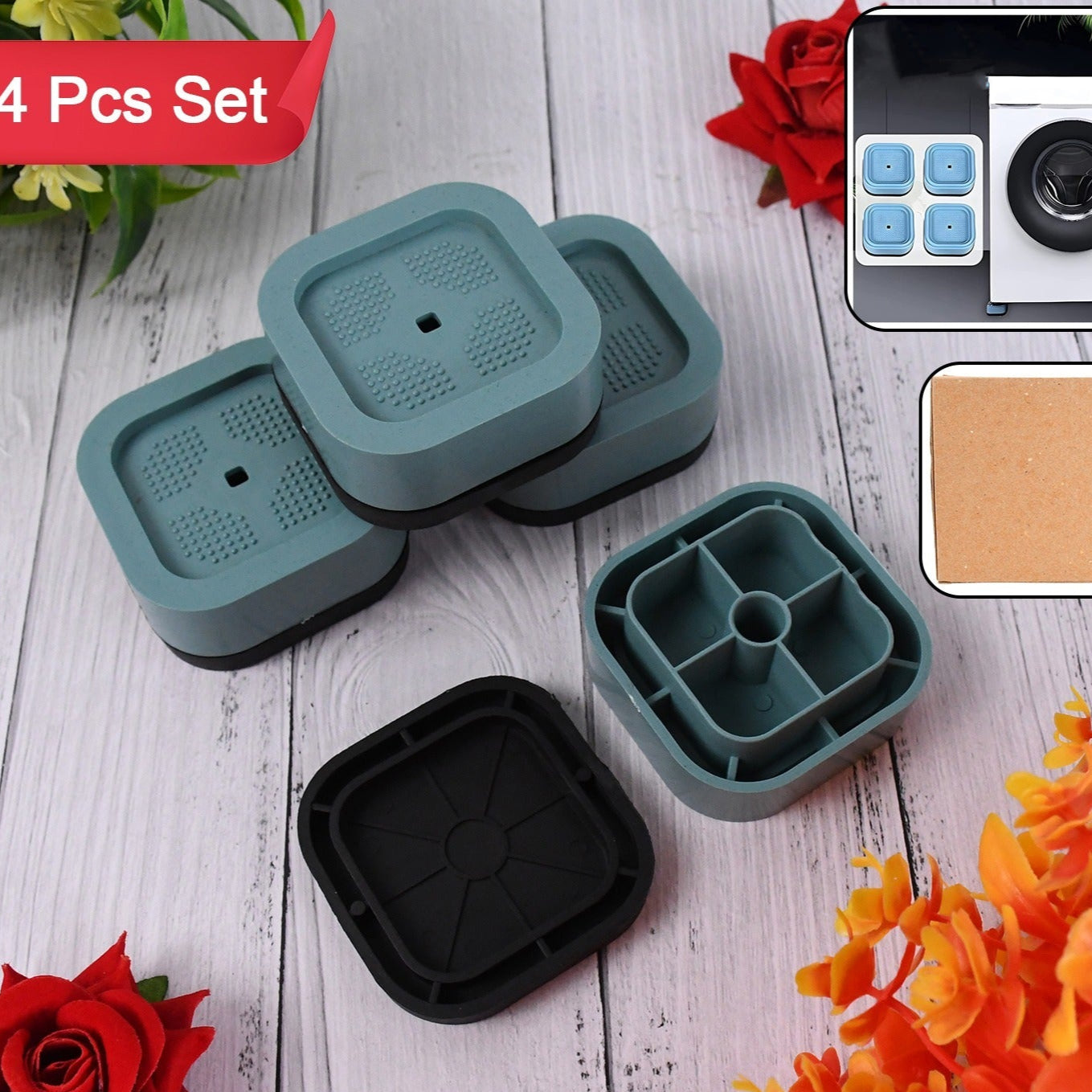 Plastic Washing Machine Feet Pads (Set Of 4 Pc) - Happy Price - Image 1