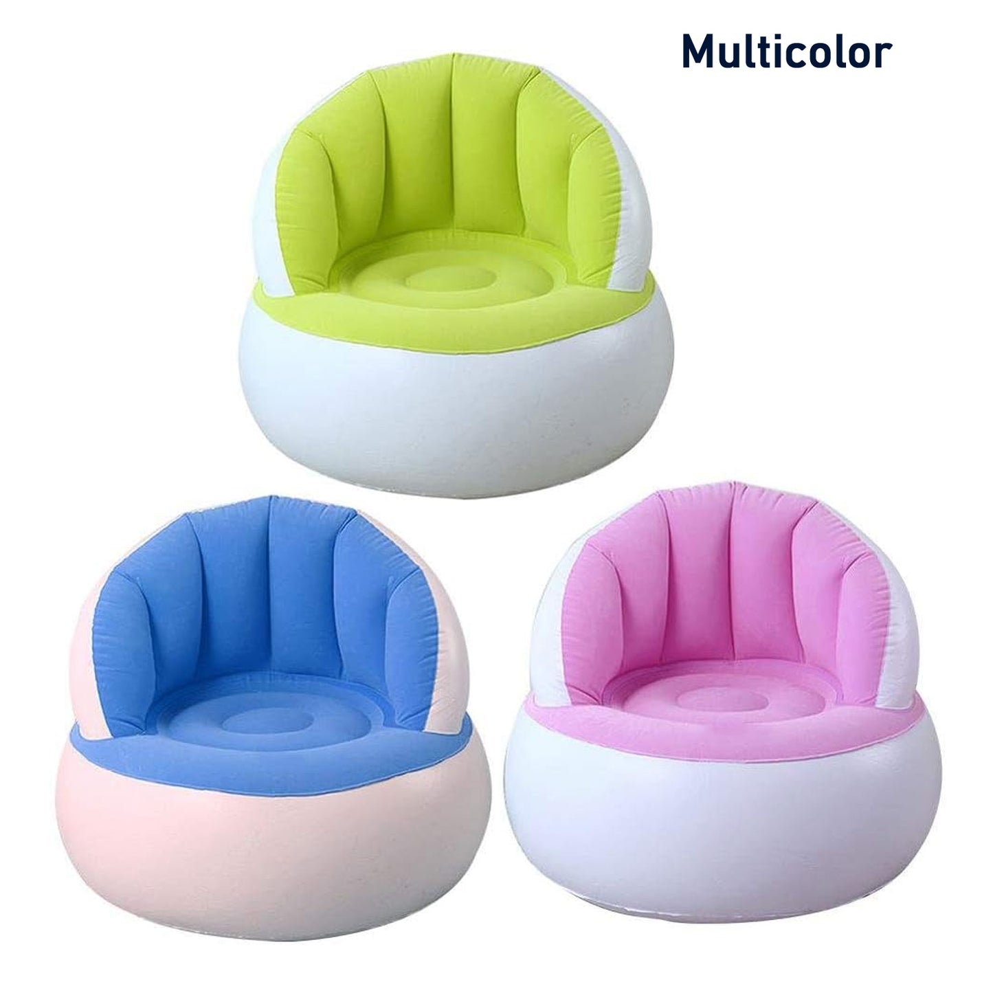 Kids Inflatable Sofa Chair With Backrest  Foot Air Pump With Hose (1 Set  85x74 Cm Approx) - Happy Price - Image 4