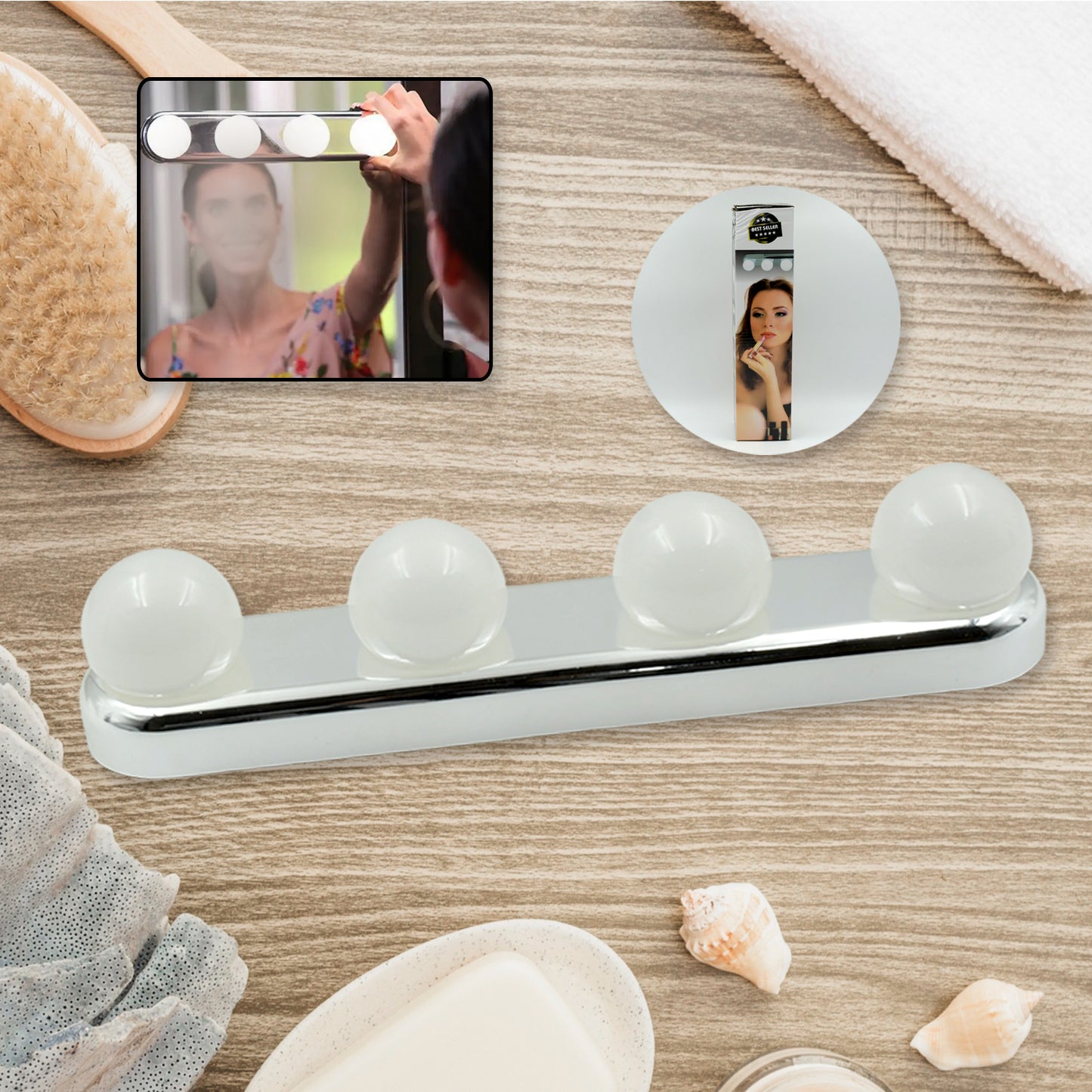 Glow Make Up Light Portable Cosmetic Kit Battery Powered Mirror Lighting Super Bright - Happy Price - Image 2