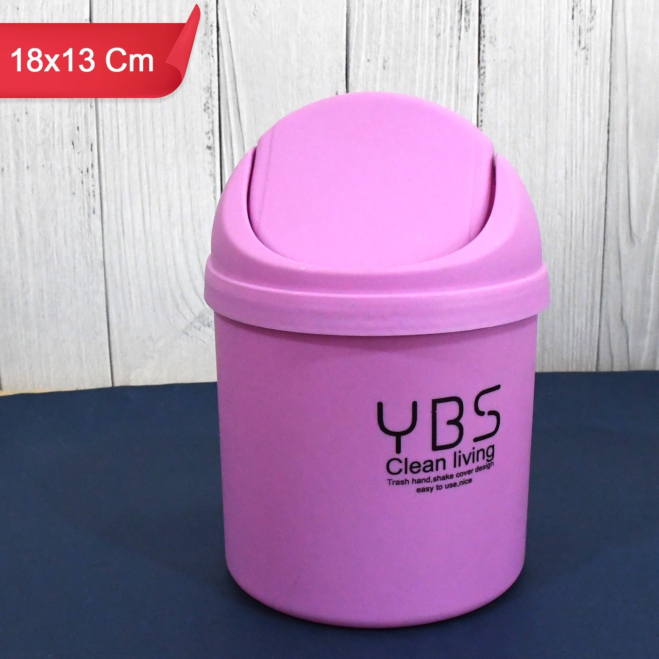 Mini Trash Can With Lid Small Tiny Trash Bin (18x13 Cm  1 Pc) - Happy Price - Image 1