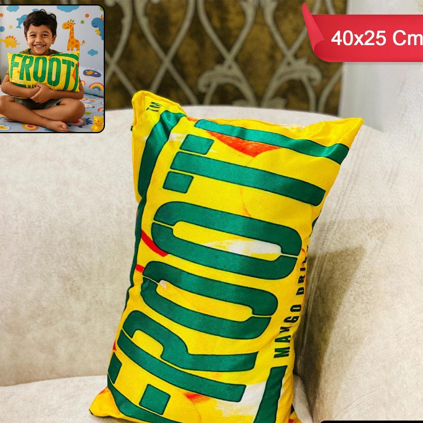 Cute Cartoon Plush Pillow for Kids - Soft Comfort Cushion (40 x 25 Cm, 1 Pc) - Happy Price - Image 1