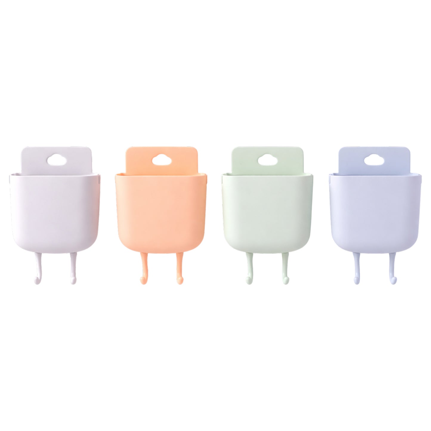 Set of 4 Plastic Wall Mount Holders for Mobile Charging & Accessories - Happy Price - Image 4
