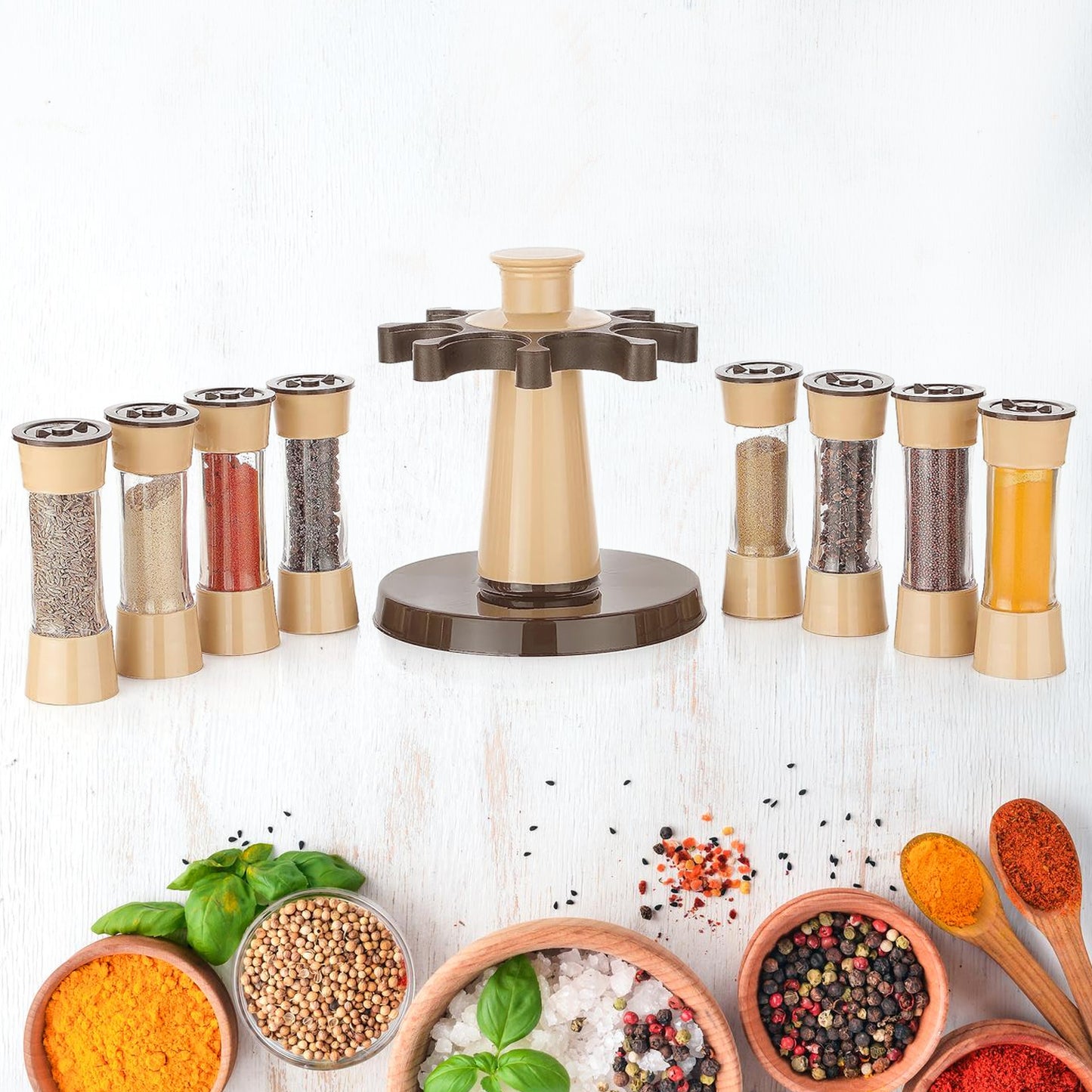 360 Revolving Spice Rack For Kitchen And Dining Table 8 Spice Jars - Happy Price - Image 7