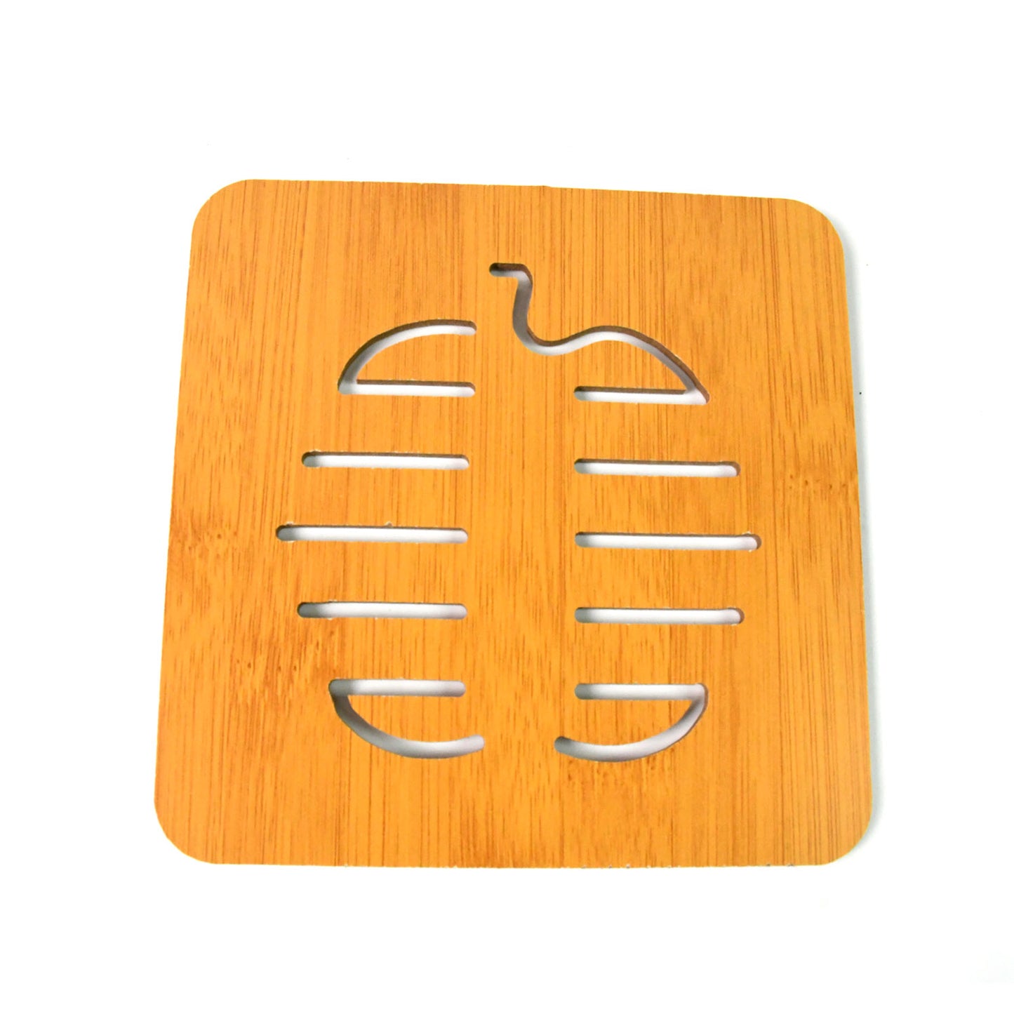 Square Bamboo Wood Table Place Mat Hot Pot Cup Mat Tea Coaster(1414 Cm  1 Pc) - Happy Price - Image 5