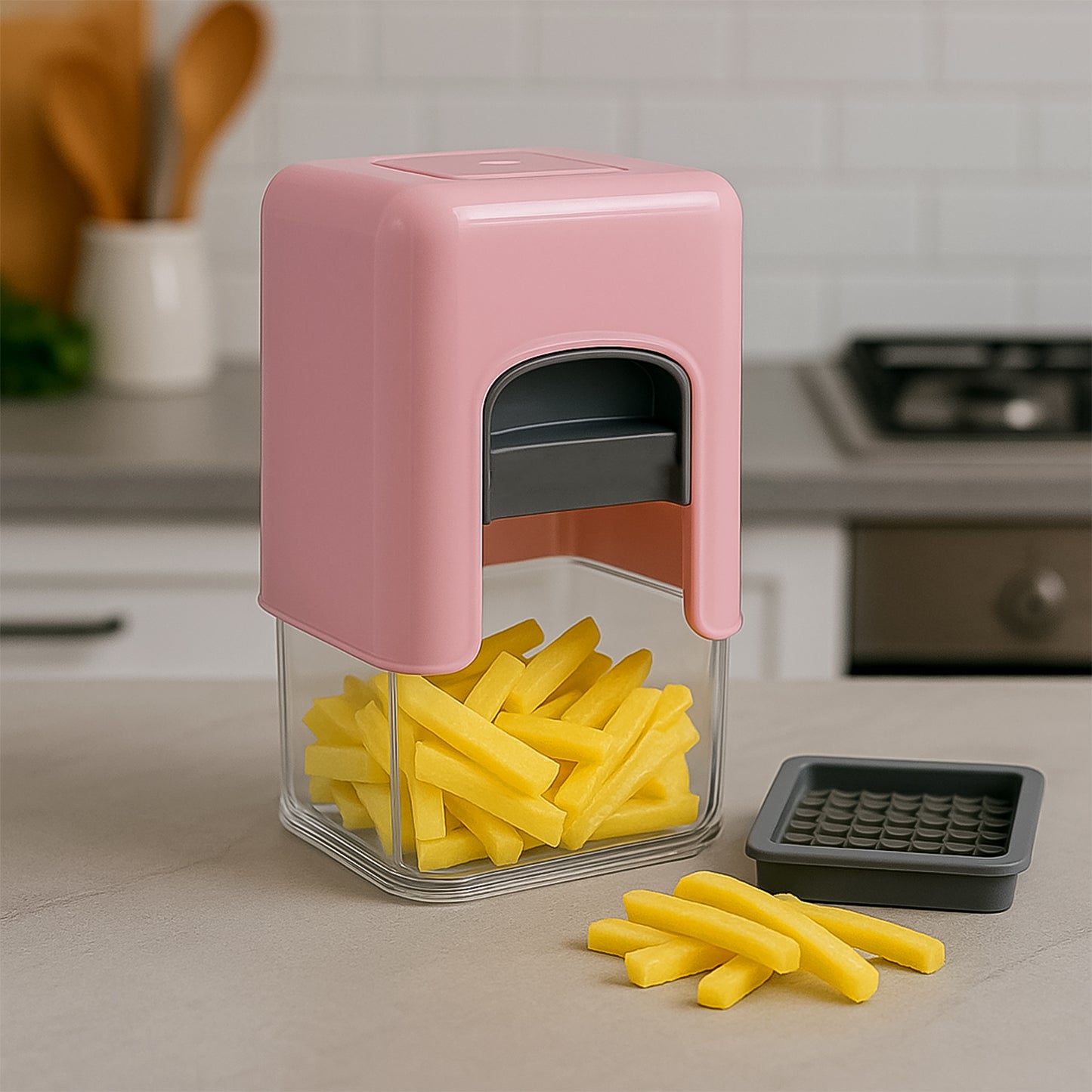 Apex Heavy Duty Potato Chipser  Vegetable Chopper With Dual Blade Set - Happy Price - Image 5