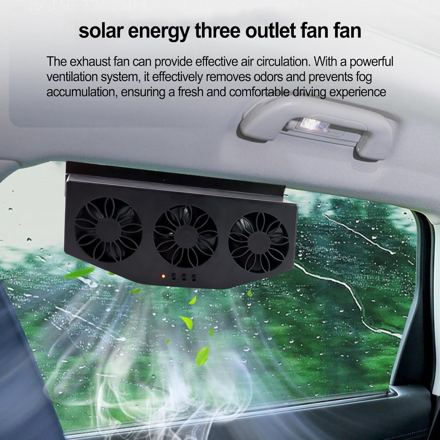 Triple Fan Solar Powered Car Exhaust Ventilation System With Usb Charging - Happy Price - Image 5