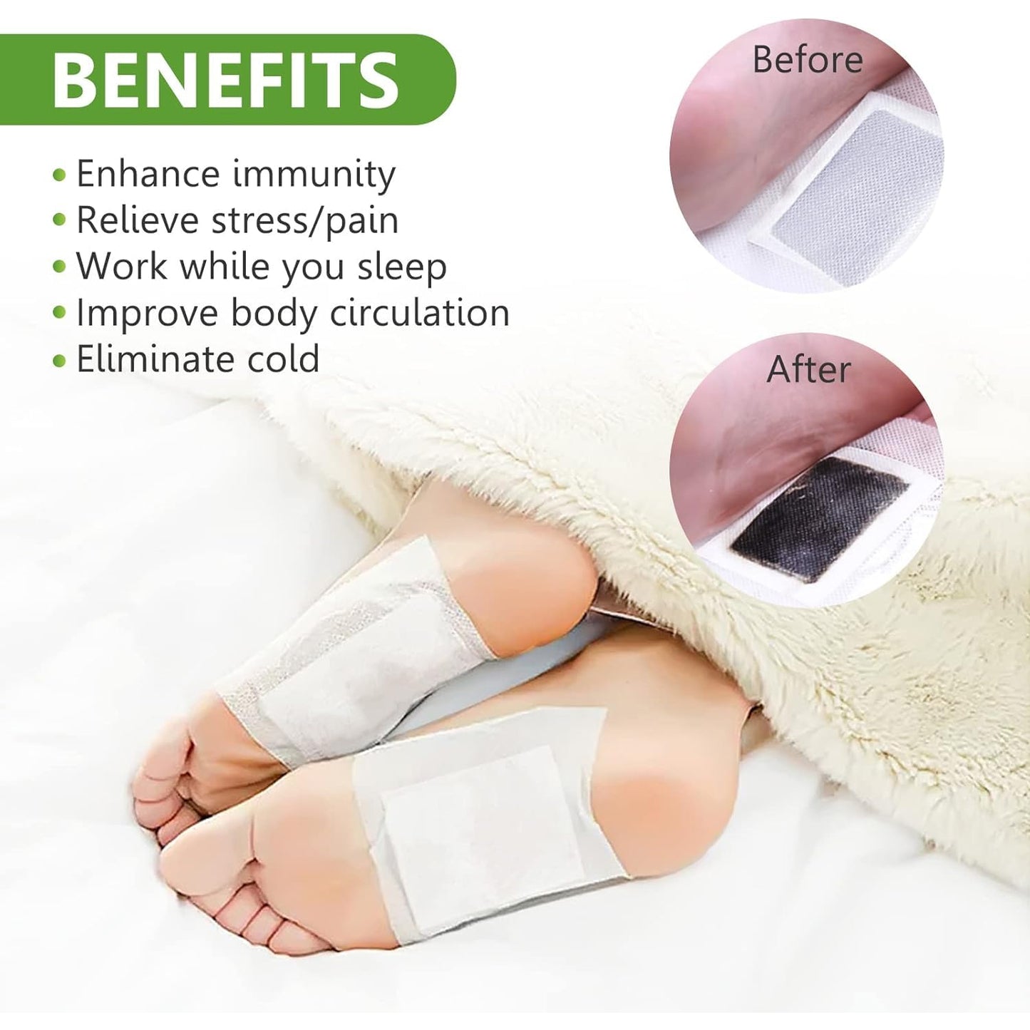 Ginger & Salt Detox Foot Pads - 10 Pcs - Happy Price - Image 3