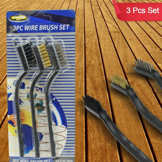 3pcs Mini Wire Brush Set (Steelnylonbrass Brush) - Happy Price - Image 1