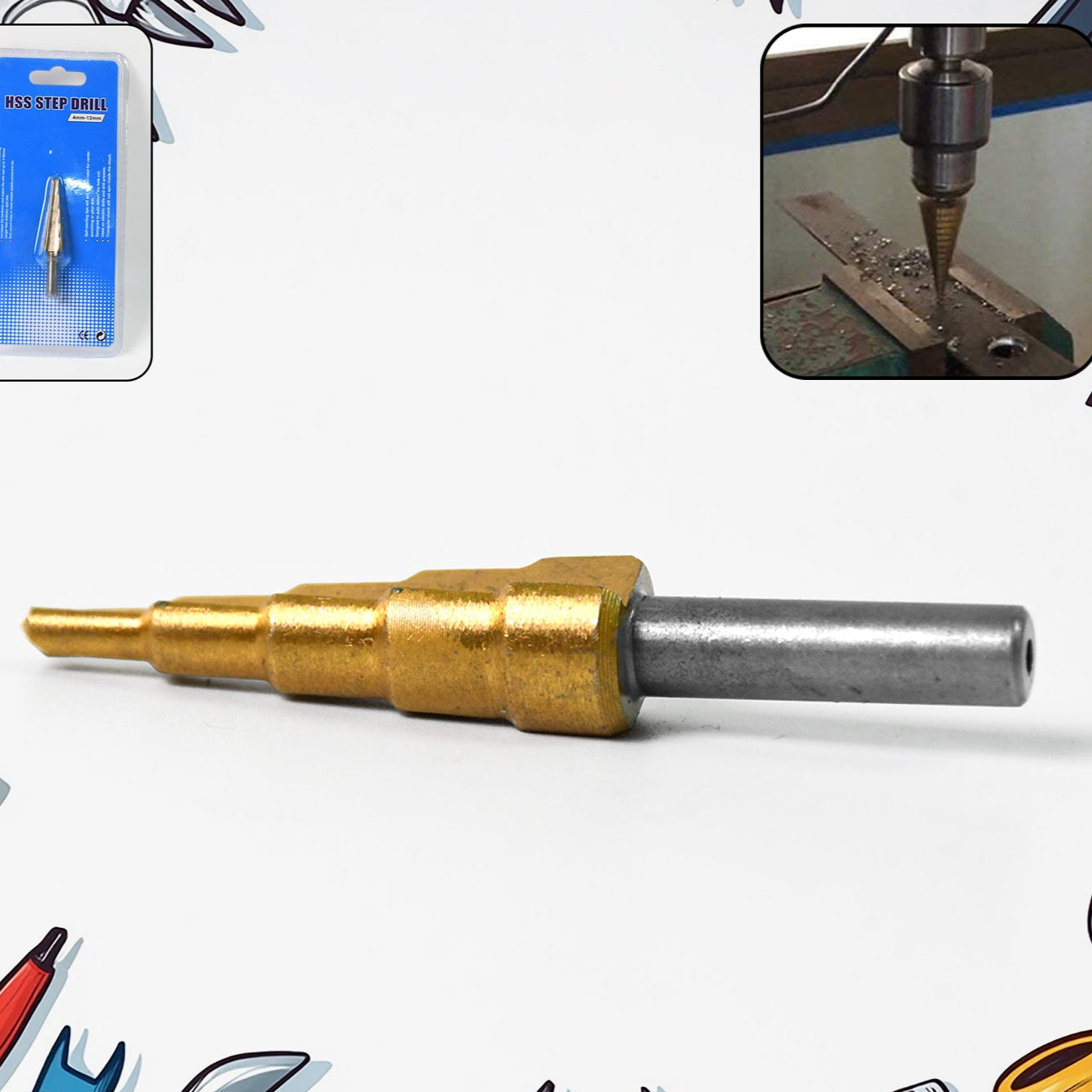 Step Drill Bit For Metal High-speed Steel Step Drill Bit (1 Pc  4-12 Mm) - Happy Price - Image 1