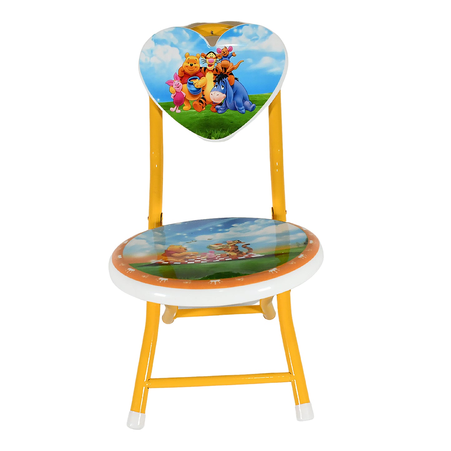 Heart Shape Kids Chair Cartoon Printed Foldable Kids  Children Folding Chair For Playrooms Schools Daycares And Home. Metal And Fibre Body Picnic Beach Camping Chair (1 Pc) - Happy Price - Image 3