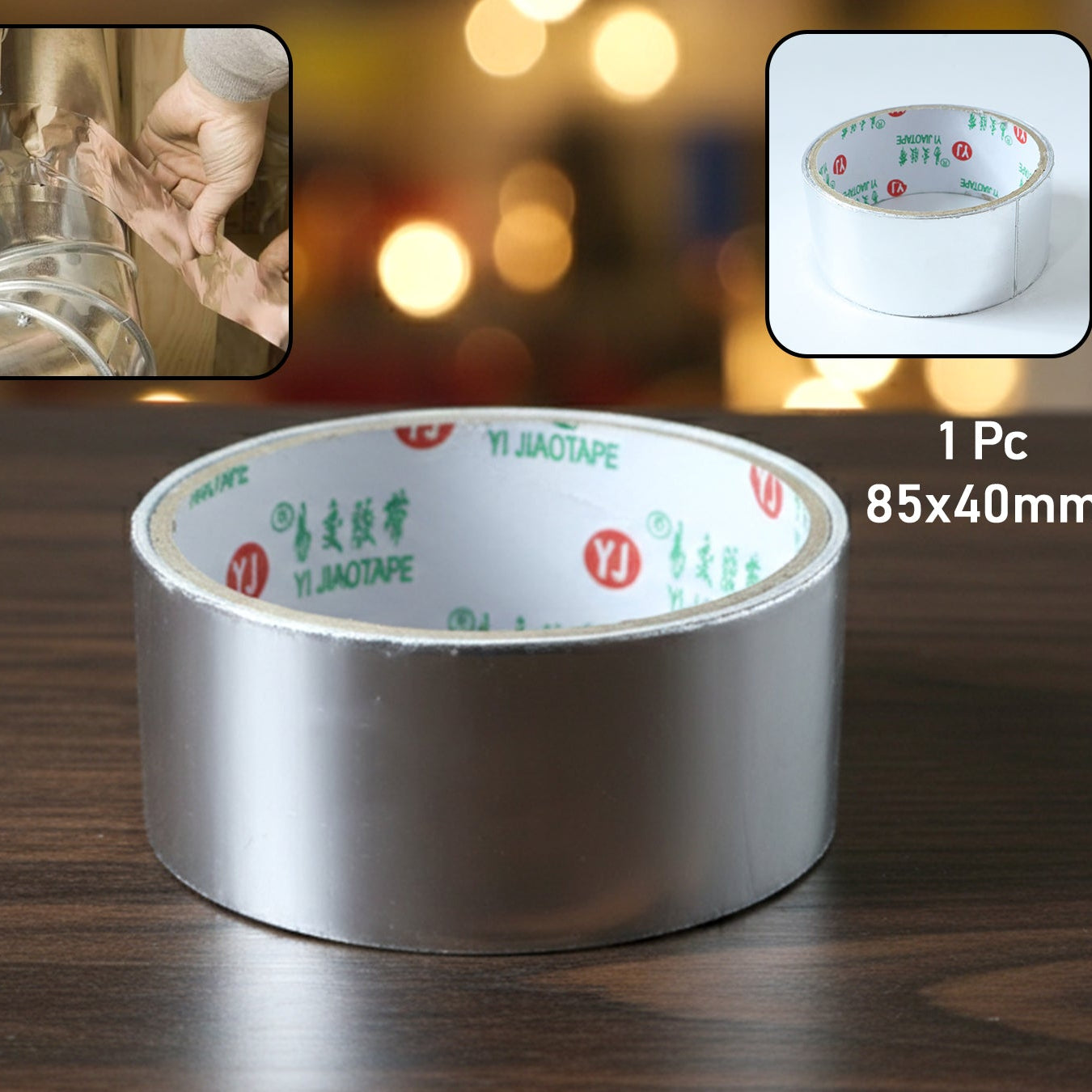 Strong Aluminium Foil Tape - 85x40 mm, Waterproof Sealant for Repairs (1 Pc) - Happy Price - Image 1