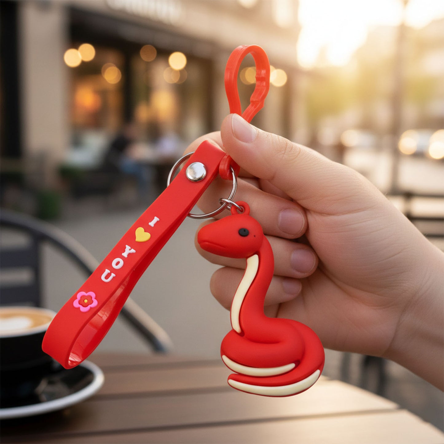 Cute Cartoon Snake Keychain with "I Love You" Strap - 1 Pc - Happy Price - Image 6
