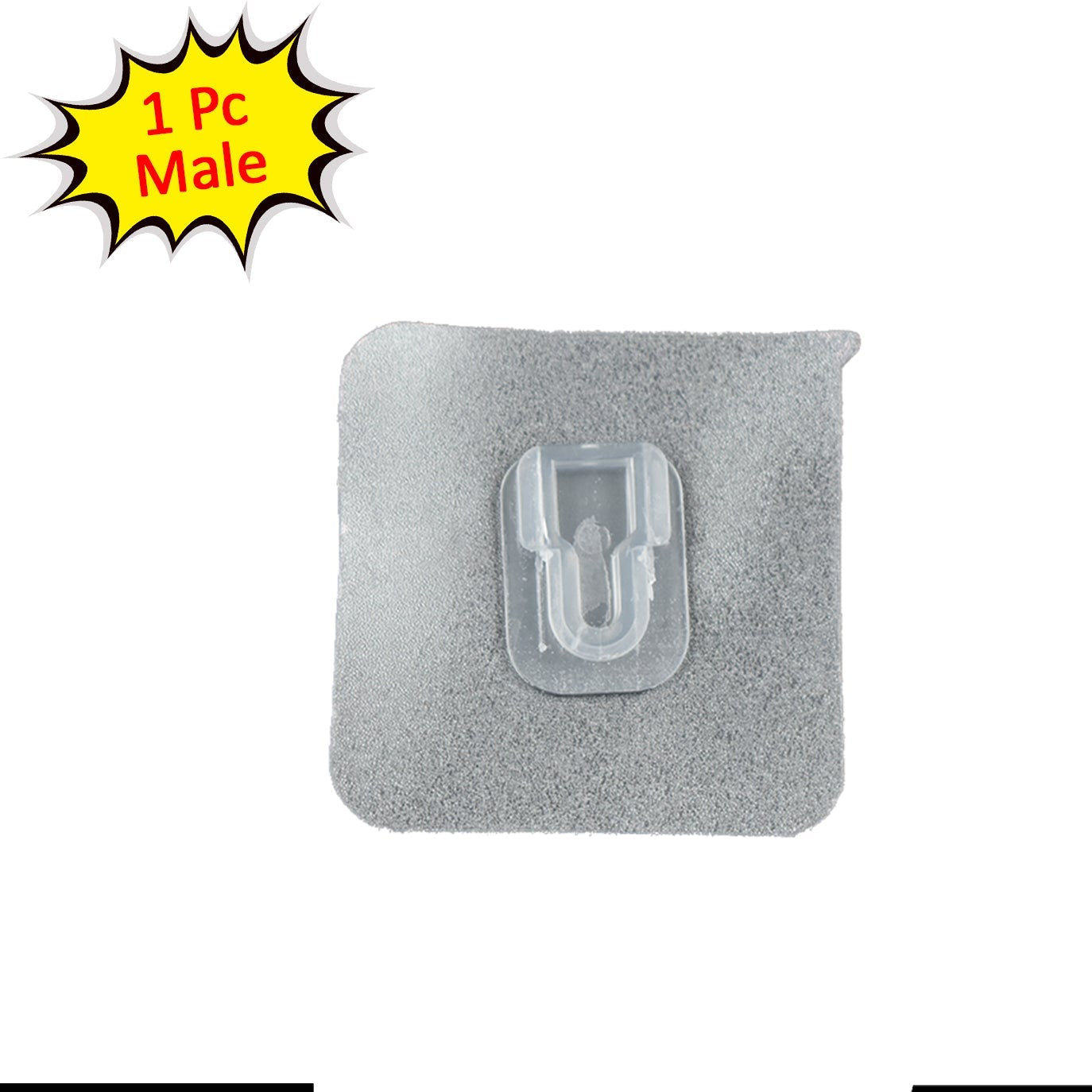 Transparent Adhesive Male Hook Used For Hanging Various Types Of Items (1pc) - Happy Price - Image 1