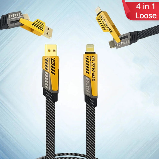 4 In 1 Fast Charging Cable (1 Pc  Loose) - Happy Price - Image 1