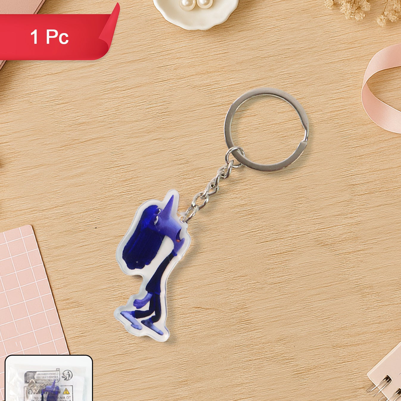 Cute Cartoon Character Acrylic Keychain (1 Pc) - Happy Price - Image 1