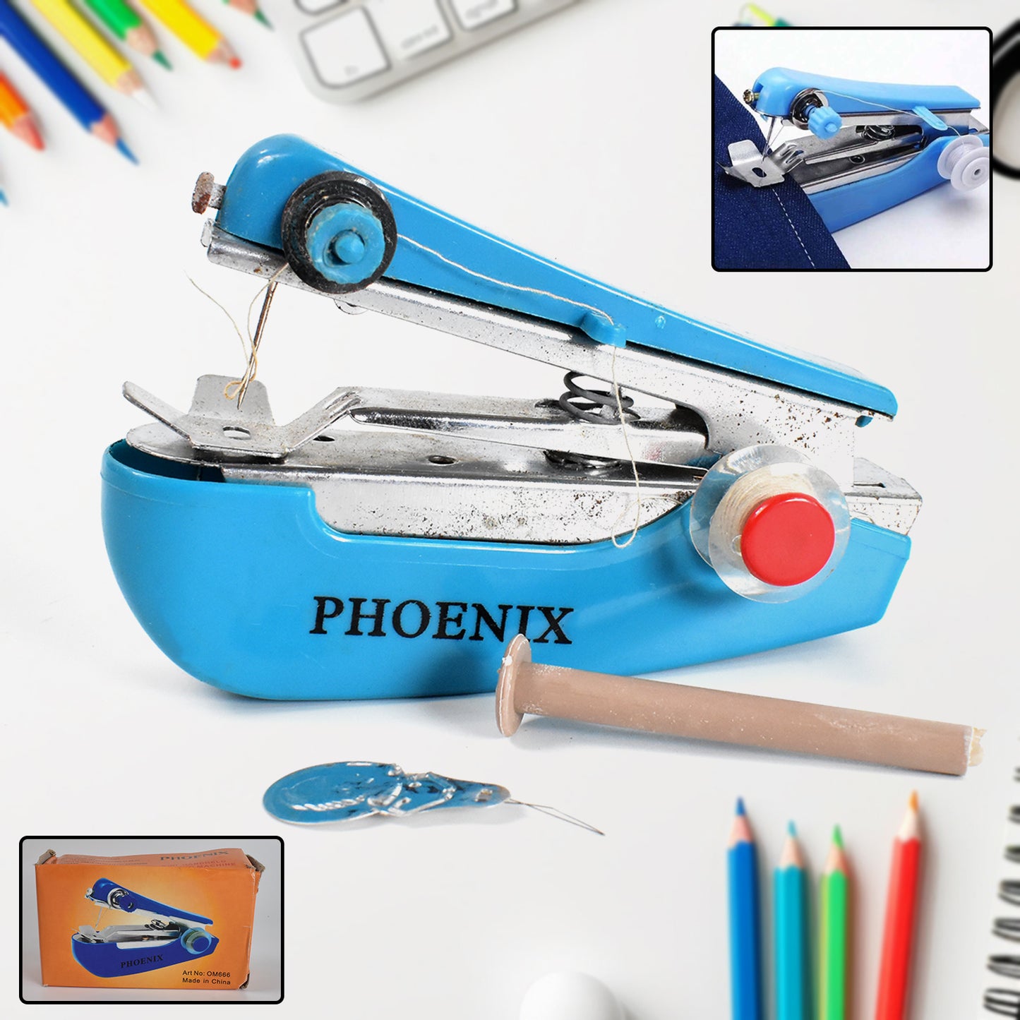 Handy Stitching Stapler Machine Pocket Portable Mini Sewing Cordless Hand-operated Manual Stitch Stapler Sillai Machine For Garment Cloth - Happy Price - Image 2