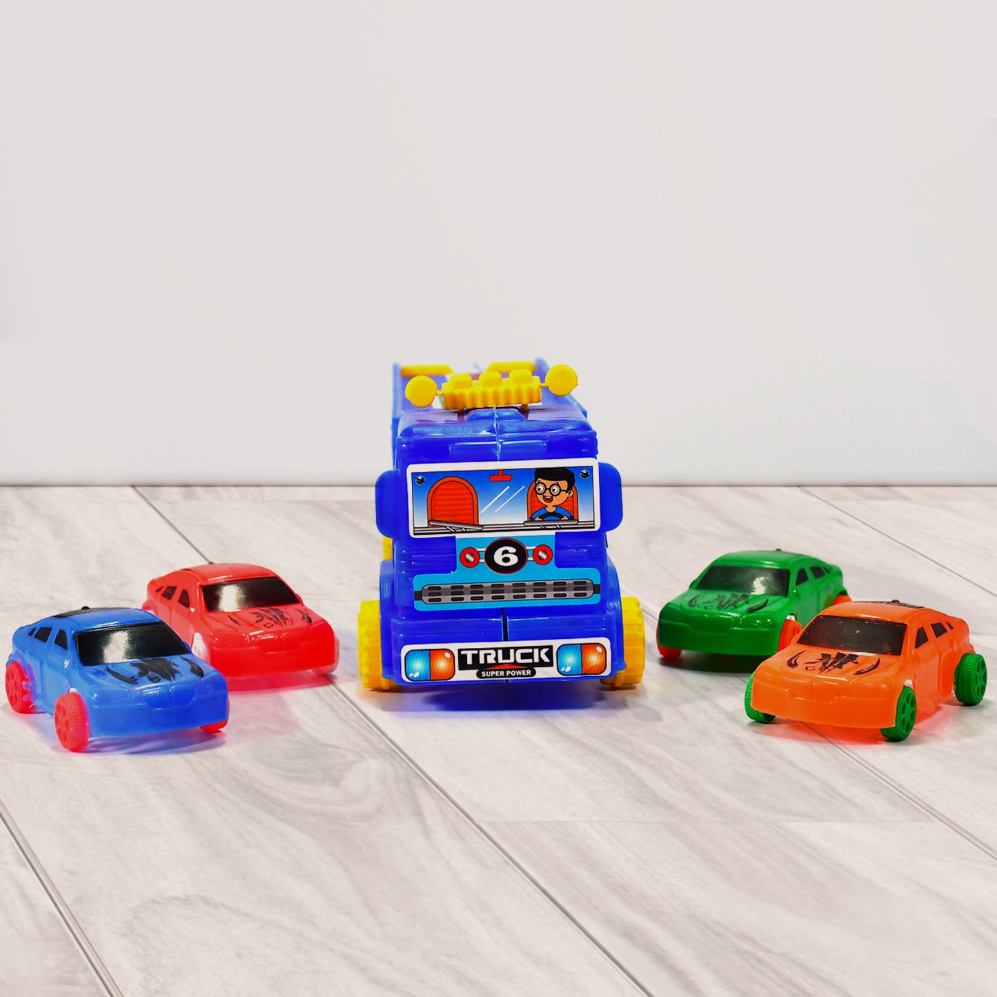 Toy Set Truck With 4 Mini Cars Toy Vehicles For Children - Happy Price - Image 2