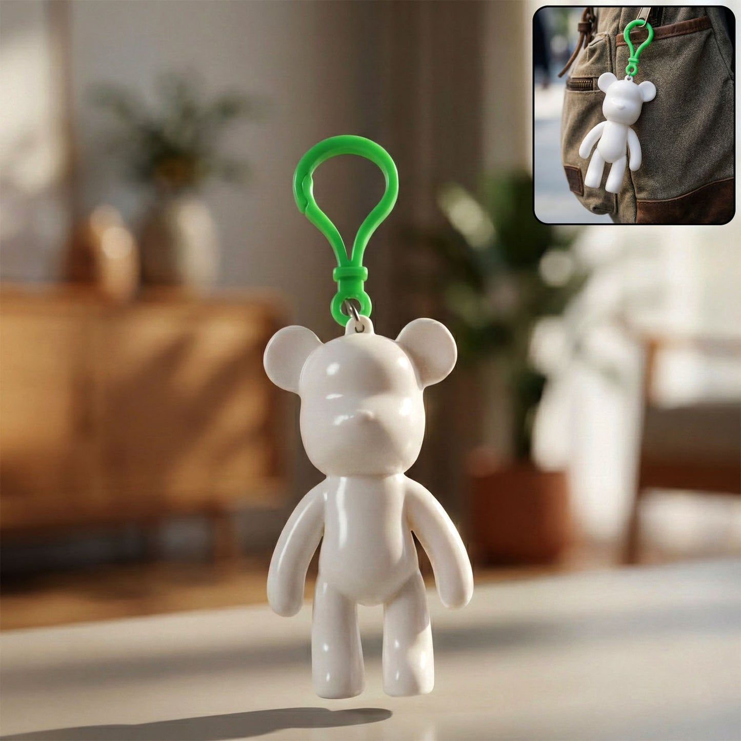Cute Bear Design Decorative Keychain for Bags and Keys (1 Pc) - Happy Price - Image 2