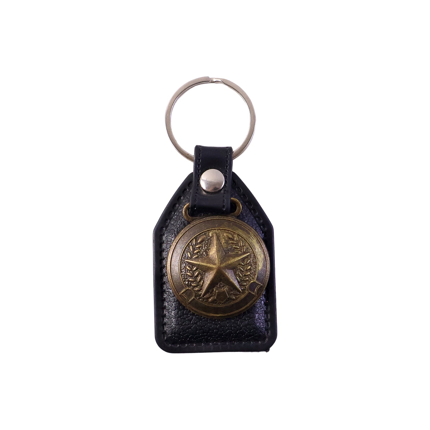 Metal Star Emblem Keychain with Leather Finish - 1 Pc - Happy Price - Image 4
