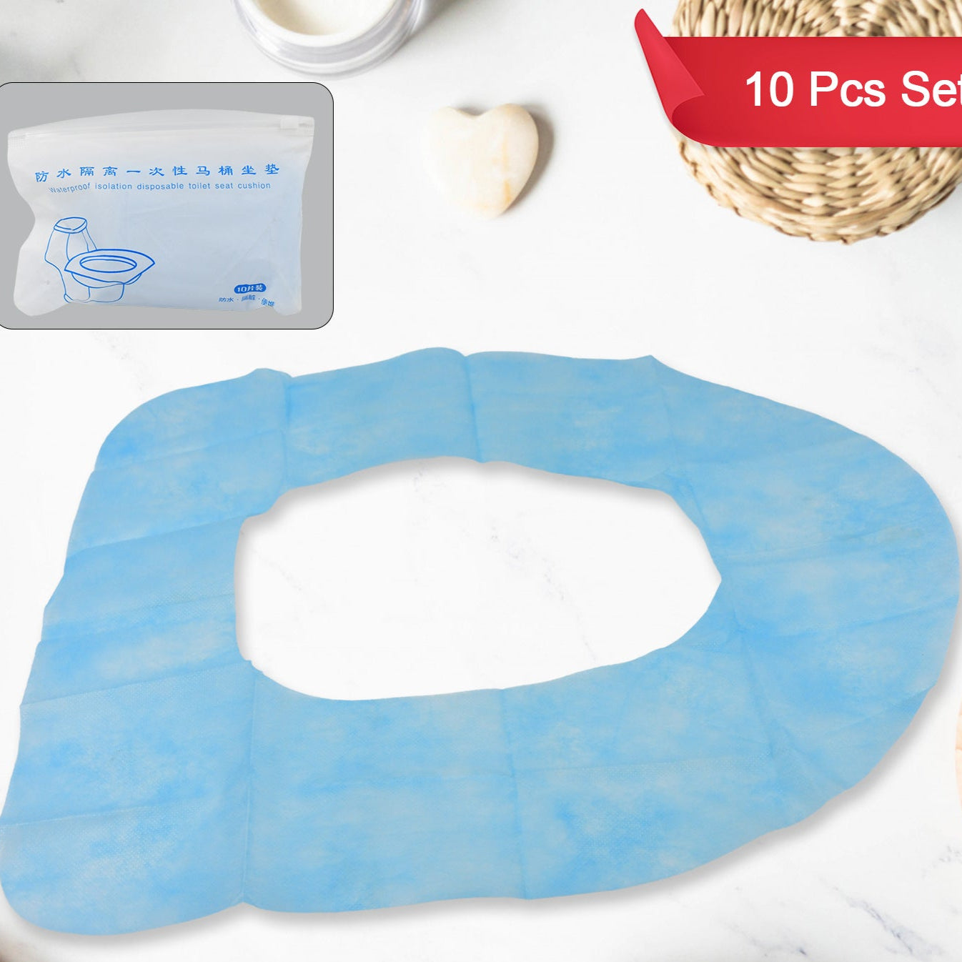 Disposable Toilet Seat Covers  Waterproof Isolation Disposable Toilet Seat Cushion (10 Pcs Set) - Happy Price - Image 1
