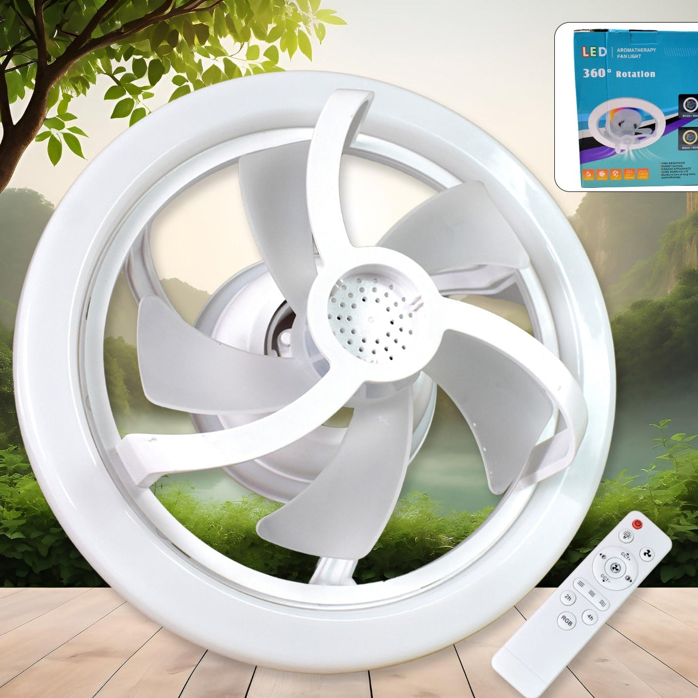 360 Rotation Ceiling Fan Light Smart Fan With Remote Control (1 Pc) - Happy Price - Image 1