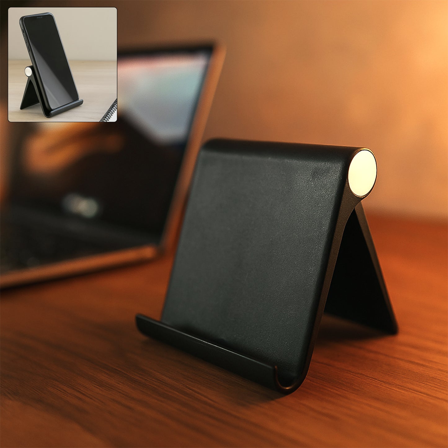 Black Foldable Plastic Mobile Stand for Desktops (1 Pc) - Happy Price - Image 7