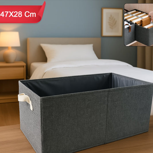 Foldable Fabric Storage Box with Handles - 47x28 cm - Happy Price - Image 1