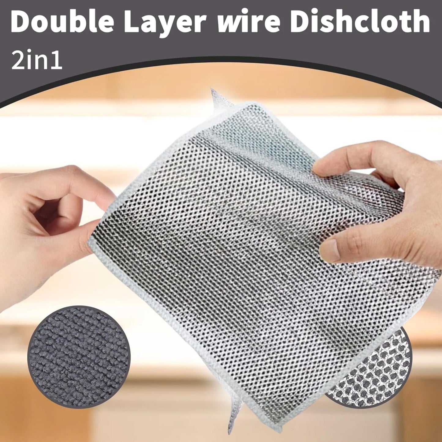 3-Piece Kitchen Cleaning Tool Set with Scrubber, Strainer & Bottle Brush - Happy Price - Image 3