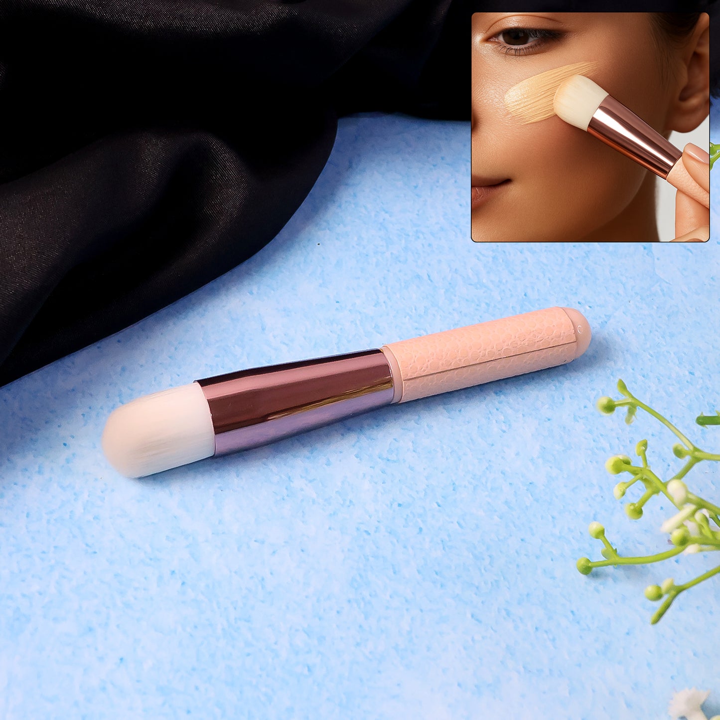 Soft Makeup Brush (1 Pc) for Flawless Foundation, Blush & Highlighter Application - Happy Price - Image 2