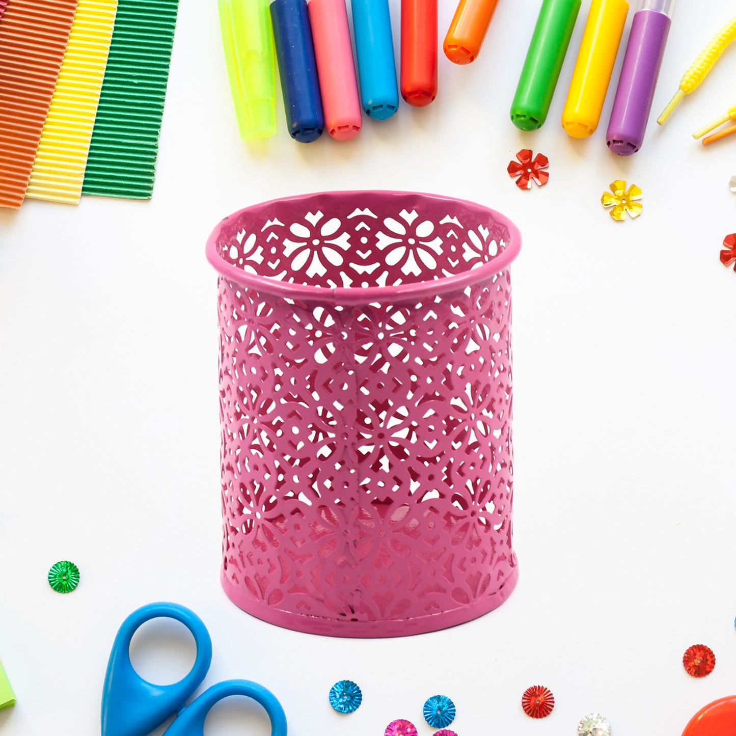 Pen Holder Office Desk Metal Mesh Pen Stand (1 Pc) - Happy Price - Image 2