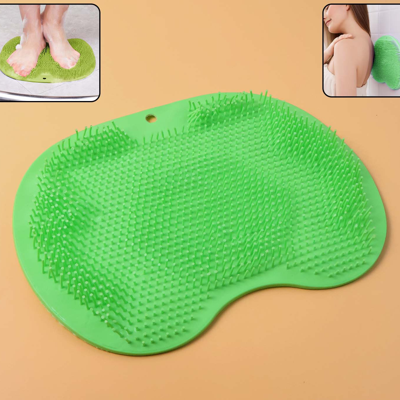 Purple Silicone Foot Scrubber Mat with Suction Cups for Shower - Happy Price - Image 1