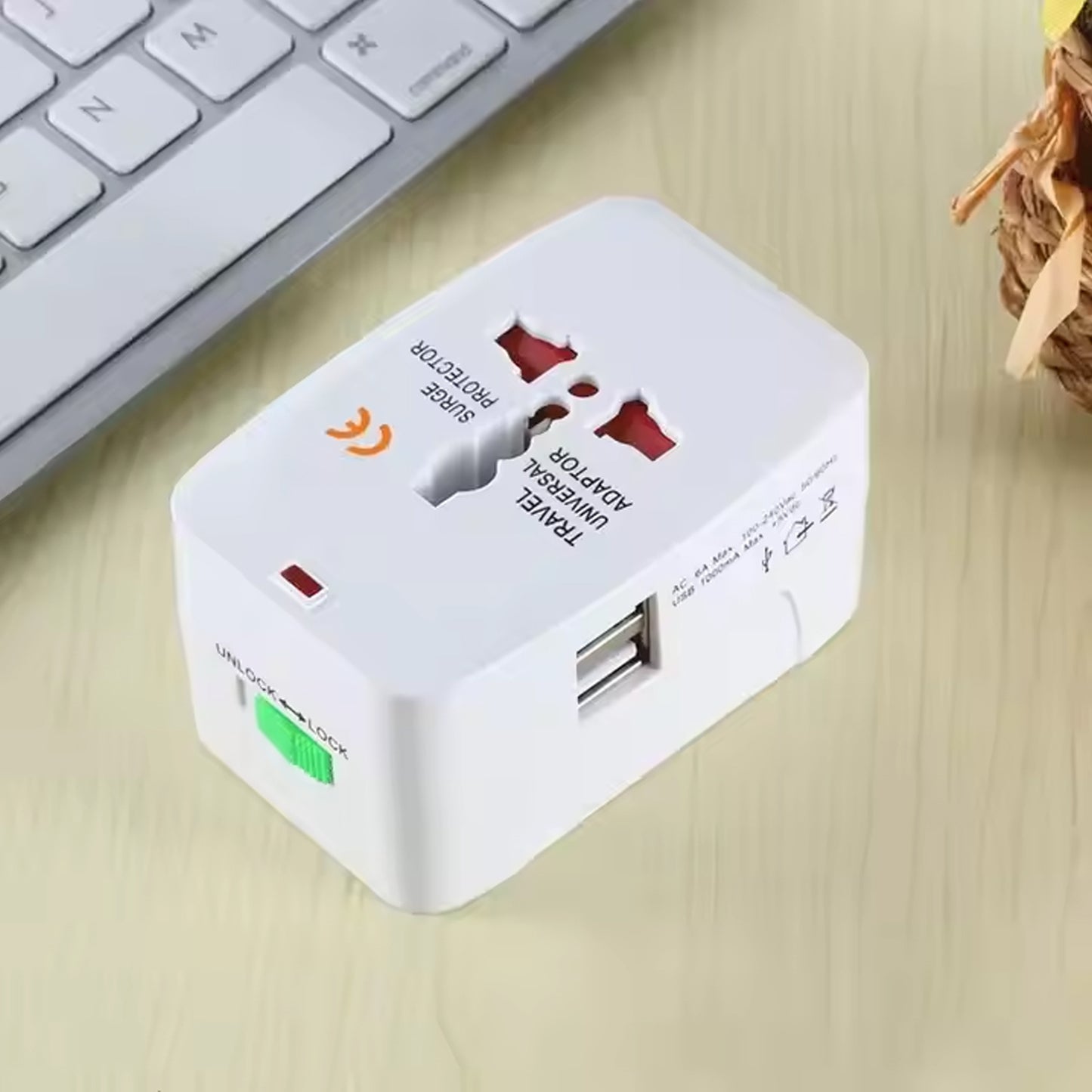 Universal Travel Adapter With Dual Usb Charger Ports - International Multipurpose - Happy Price - Image 3