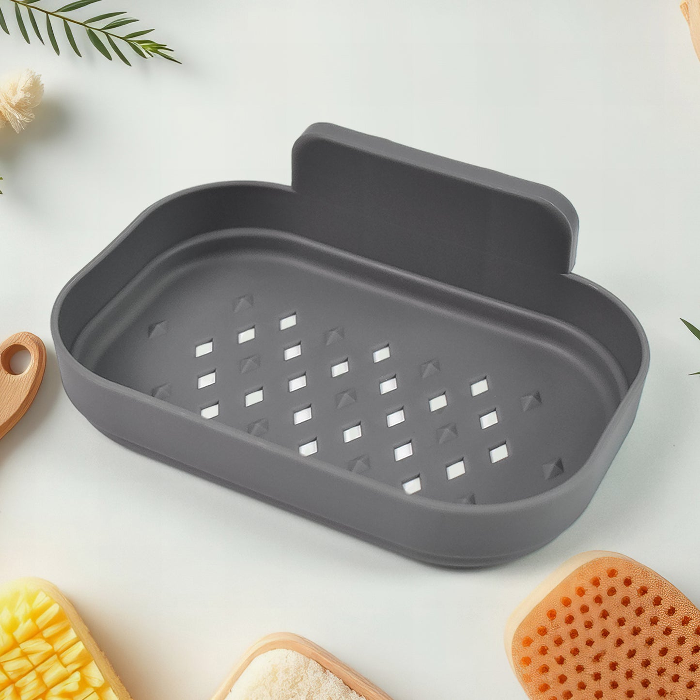 Plastic Soap Dish Holder For Bathroom Shower Wall Mounted Self Adhesive (1 Pc) - Happy Price - Image 4