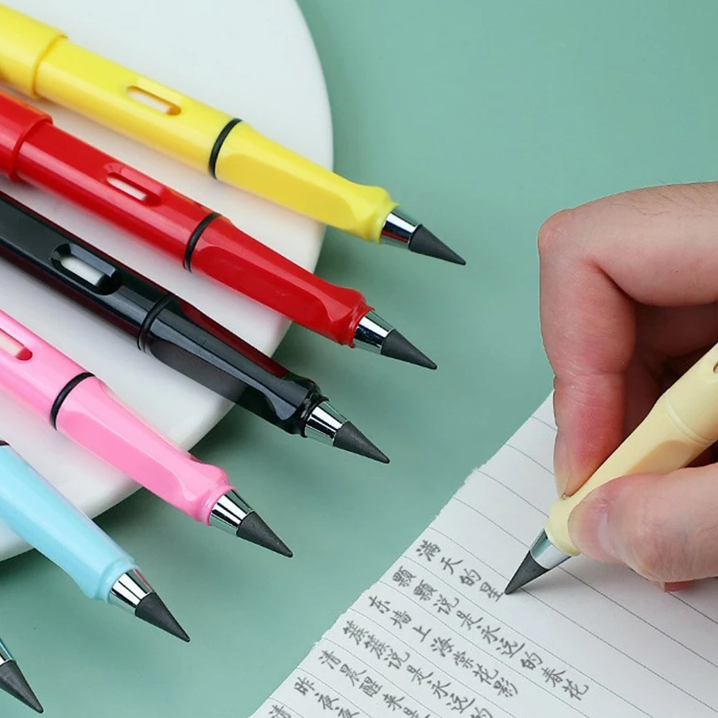 2 In1 Everlasting Pencil Replaceable Head With Eraser Inkless Pencils Eternal Infinite Pencil Portable Everlasting Pencil Reusable Erasable Magic Pencils For Kids Painting Stationary Set (1 Pc) - Happy Price - Image 2