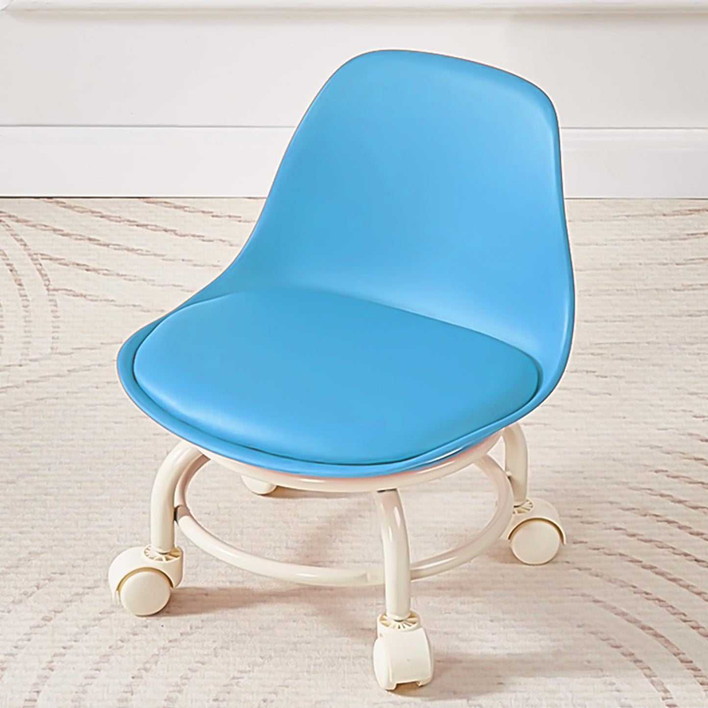 Low Round Rolling Stool with Wheels - 1 Pc, Mix Color - Happy Price - Image 2