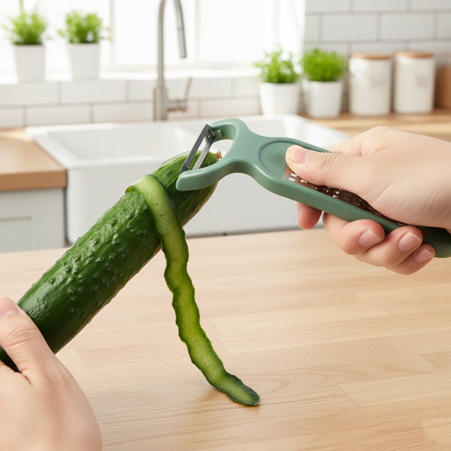 2-in-1 Kitchen Tool: Vegetable Peeler & Grater with Stainless Steel Blade - Happy Price - Image 7
