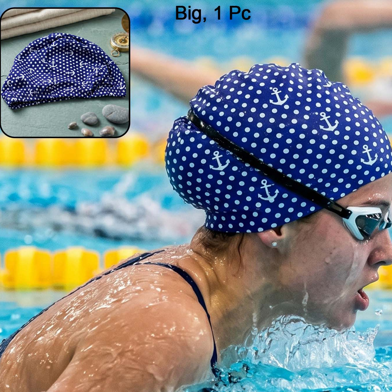 Big Premium Stretchable Swimming Cap (1 Pc)