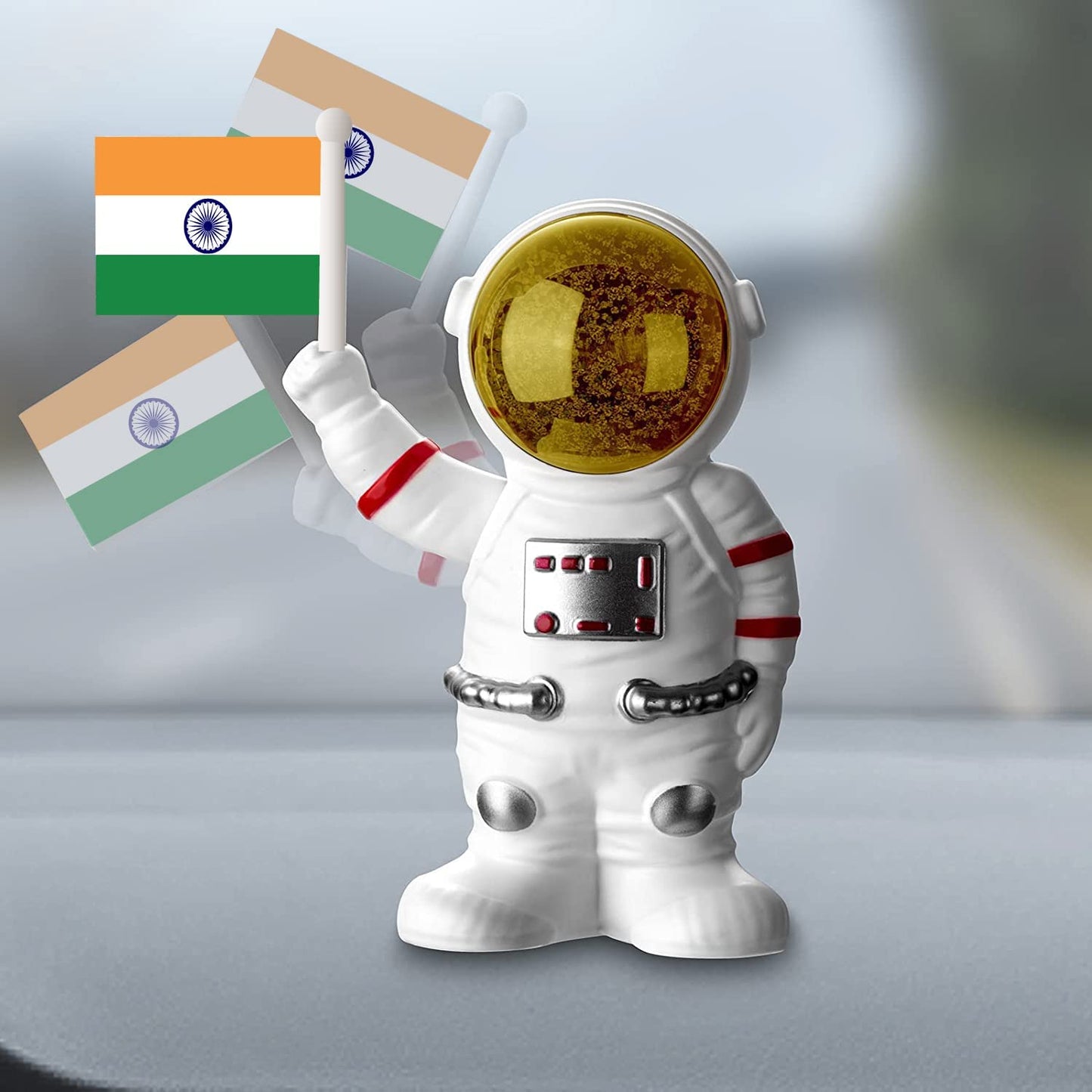 Solar Power Astronaut Ornament Moving Hand With Indian Flag (1 Pc) - Happy Price - Image 4
