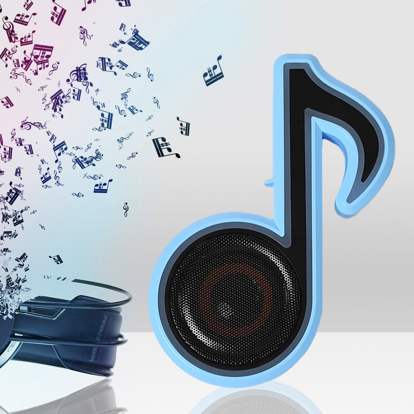 Mini Portable Music Note Shape Speaker Subwoofer Colorful Musical Note Led Lighting Sound For Creatives Gift Computer Phone Sound Equipment - Happy Price - Image 5