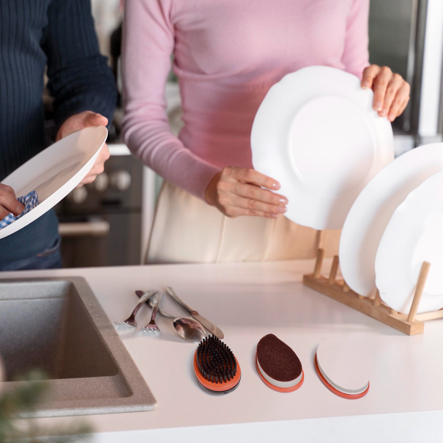 Plastic Wet And Dry Brush For Home  (Multicolor 3 Units) - Happy Price - Image 3