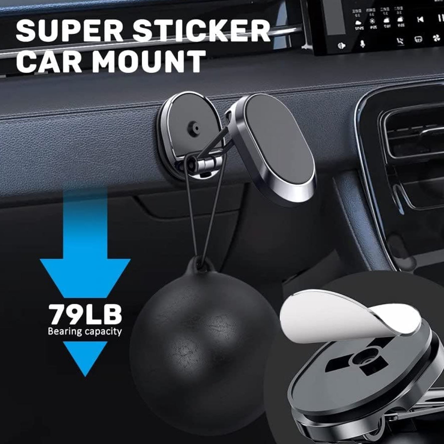 360 Degree Rotating Magnetic Car Phone Holder  Metal Folding Car Phone Holder  New Alloy Folding Magnetic Car Phone Holder (Pack Of 1) - Happy Price - Image 4