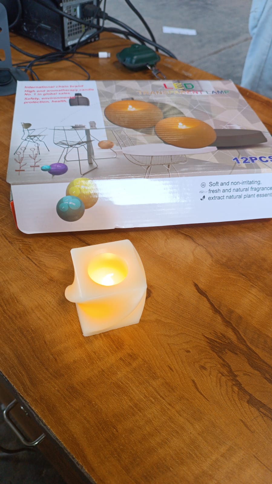 Set of 12 Square LED Flameless Tealight Candles - Warm White Glow - Happy Price - Image 7